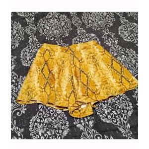 Adrienne Yellow Snake Print Women Shorts